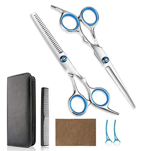 Barber Scissors Hair Cutting 2PCS Professional Scissors Stainless Steel Hairdressing Scissors Lightweight Haircut Scissor Thinning Texture Shears for Home Salon Barber Hair Cutting Barber Scissors Hair Cutting 2PCS Professional Scissors Stainless Steel Hairdressing Scissors Lightweight Haircut Scissor Thinning Texture Shears for Home Salon Barber Hair Cutting
