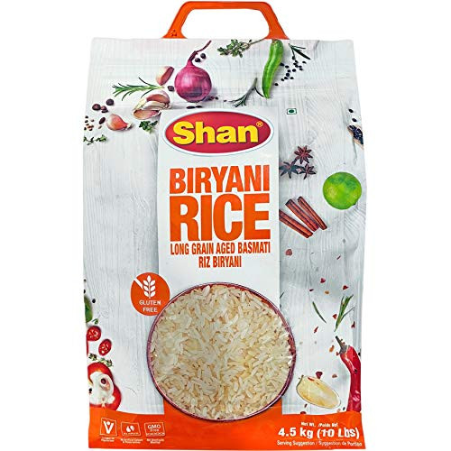Shan  Extra Long Grain Aged Basmati Biryani Rice 10 Lbs Premium Grade