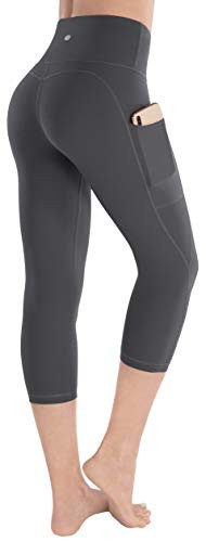 ESPIDOO Yoga Pants for Women High Waist Tummy Control 4 Way Stretch Capri Leggings with Pockets XL