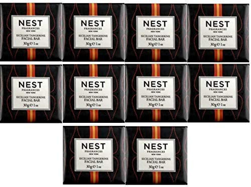 NEST FRAGRANCES Sicilian Tangerine Facial Soap 30 Grams  1 Ounce  Set of 10