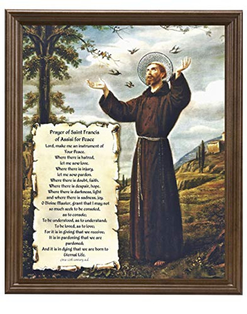 Framed Simple Prayer for Peace Written By St Francis of Assisi in the 12th Century 9x11