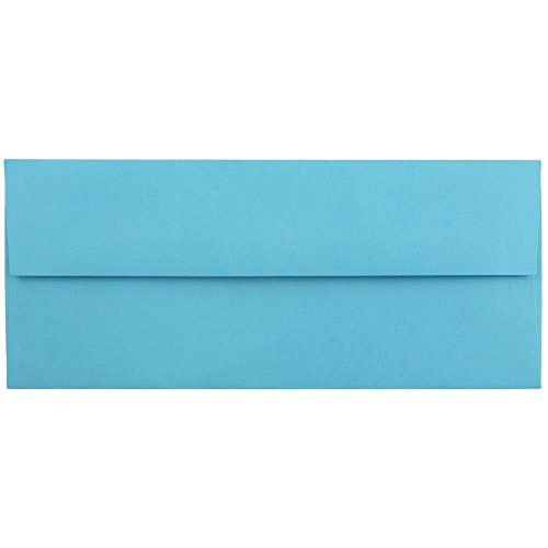 JAM PAPER #10 Business Colored Envelopes - 4 1/8 x 9 1/2 - Blue Recycled - 50/Pack