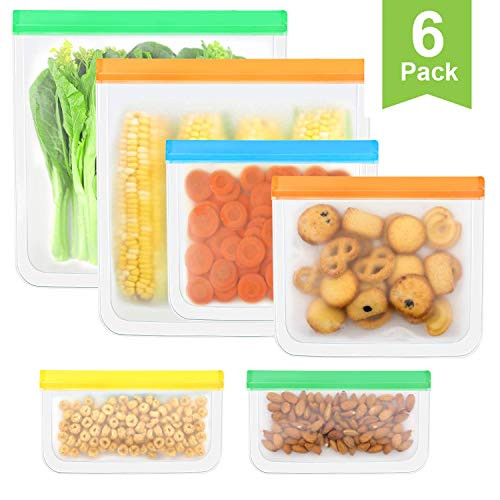 Reusable Storage Bags 6 Pack Leakproof Ziplock Bag 2 Gallon Bags 2 Reusable Sandwich Bags 2 Reusable Snack Bags Thick BPA FREE Freezer Bags For Food Marinate Meat Fruit Cereal Makeup Reusable Storage Bags 6 Pack Leakproof Ziplock Bag 2 Gallon Bags 2 Reusable Sandwich Bags 2 Reusable Snack Bags Thick BPA FREE Freezer Bags For Food Marinate Meat Fruit Cereal Makeup