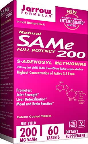Jarrow Formulas SAMe Promotes Joint Strength Liver Detoxification 200 mg 60 EntericCoated Tabs