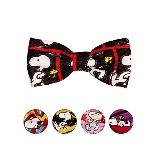 ZOOZ PETS Snoopy Dog Bow Tie  Cat Bowtie  Official Peanuts Bowtie Dog Collar  Cute Colorful Bowtie for Dogs and Cats  Lightweight  Comfy Accessory for Pets  5 Peanuts Licensee Prints