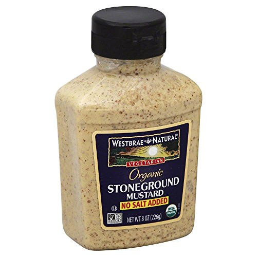 Westbrae Natural Stoneground Mustard No Salt Added  8 oz Pack Of 3