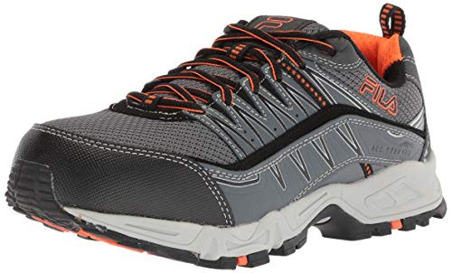 Fila Mens Memory at Peak Composite Toe Trail Running Shoe Food Service CastlerockBlackVibrant Orange 85 D US