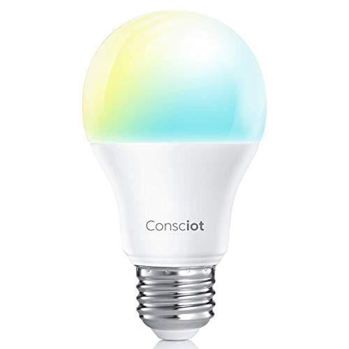 Consciot WiFi Smart Bulb No Hub Required 9W LED lights 60W Equivalent Compatible with Alexa A19 E26 800LM Soft White  Cold White 2700k6500k Dimmable and Tunable