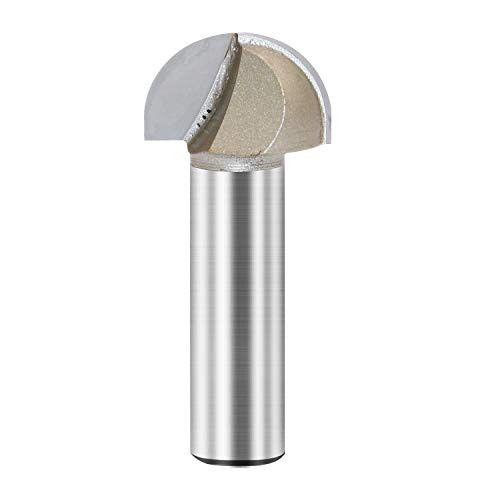 Core Box Router Bit Double Flute Round Nose Router Bit Carbide Tipped Woodworking Tool Round Groove Router Bit 12 Radius x 1 Dia x 12 inch Shank 12X1
