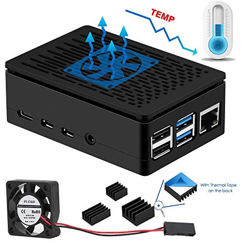 MazerPi Raspberry Pi 4 Touchscreen 35 inch 60fps 480x320 Resolution HD Raspberry Pi Touchscreen with Cooling Fan and Case for Raspberry 4 Model BPi 4b Case