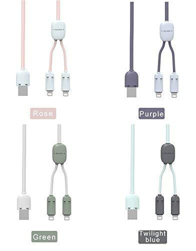 Mao-Xin Dual USB Ports Charging and Data Transfer Cable Compatible with iPhone, and iPad - 2 USB Ports Charging and Data Transfer Cable Compatible with iPhone, and iPad