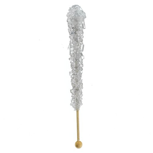 12 SILVER ROCK CANDY STICKS  EXTRA LARGE  ORIGINAL FLAVOR  INDIVIDUALLY WRAPPED ROCK CANDY ON A STICK  FREE HOW TO BUILD A CANDY BUFFET GUIDE INCLUDED
