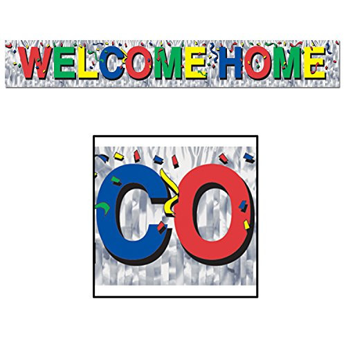 Metallic Welcome Home Fringe Banner Party Accessory 1 count 1Pkg
