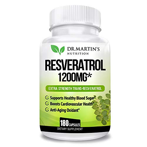 Extra Strength 100 Pure Resveratrol 1200mg  180 Capsules  3 Months Supply  Antioxidant Supplement  Natural TransResveratrol Pills  for AntiAging Heart Health Immune System  Brain Function