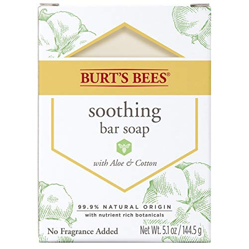 Burts Bees Bar Soap Soothing with Aloe  Cotton 51 Ounce