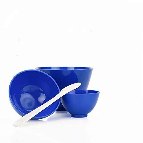 ALKITA 3PCS New Flexible Silicone Mixing Bowls + 1 Spatulas Grip Color Blue