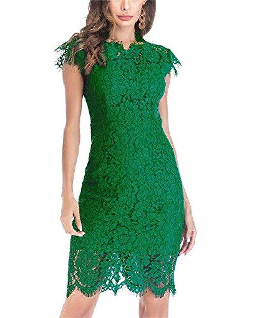 Womens Sleeveless Floral Lace Slim Evening Cocktail Mini Dress for Party DM261 L Green Womens Sleeveless Floral Lace Slim Evening Cocktail Mini Dress for Party DM261 L Green
