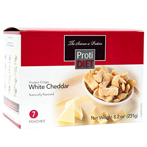 ProtiDiet Protein Crisps  White Cheddar 7Box  High Protein 15g  Low Calorie  Low Sugar