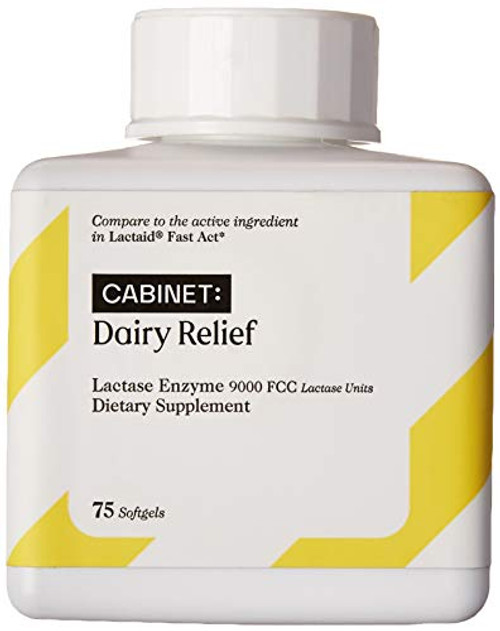 Cabinet Fast Acting Dairy Relief Lactose Enzymes 75 Softgels Help Prevent Gas Bloating Diarrhea Intolerance or Sensitivity Comparable to Lactaid Cabinet Fast Acting Dairy Relief Lactose Enzymes 75 Softgels Help Prevent Gas Bloating Diarrhea Intolerance or Sensitivity Comparable to Lactaid