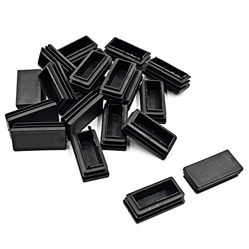 Hxchen 20Pcs 20x40mm Square Tubing End Caps Plastic PlugsEnd CapsPlastic End CapsPlastic Plugs For Square TubingBlack Plastic Square Plugs