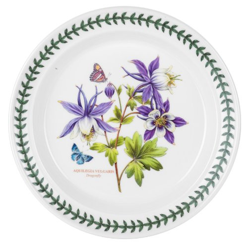 Portmeirion Exotic Botanic Garden 10 Dinner Plate  Dragonfly Aquilegia Vulgaris