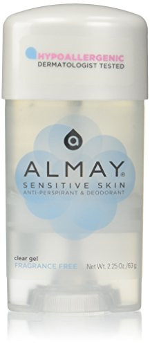 Almay Sensitive skin Clear Gel AntiPerspirant  Deodorant Fragrance Free 225Ounce Stick Pack of 6