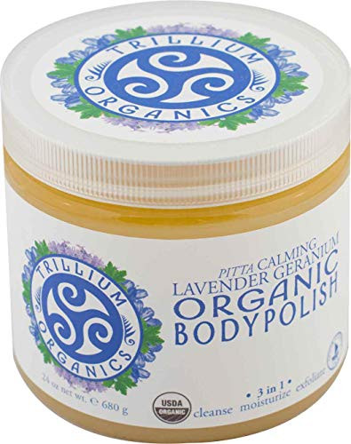 Trillium Organics Body Polish Lavender Geranium Calming Salt Scrub 24 Ounces