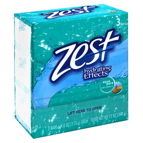 Zest 3 Bar Aqua Pure Soap 4 oz Zest 3 Bar Aqua Pure Soap 4 oz