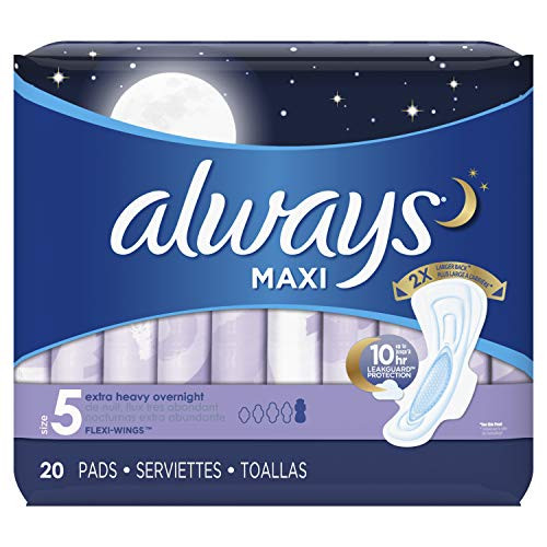 Always Maxi Extra Heavy With Wings Overnight Pads 20 Each Pack of 2