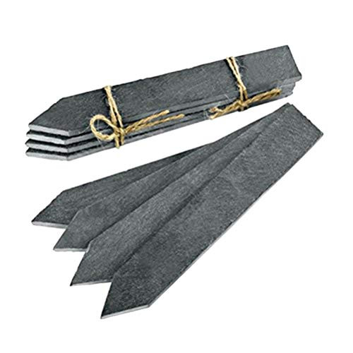 Yardwe Slate Plant Labels Natural Garden Plant Marker Label Sign Tags Nursery Labels Stakes 8pcs Black