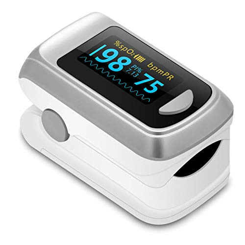 Pulse Oximeter Blood Oxygen Saturation Monitor Digital Fingertip SpO2 Oxygen Meter Heart Rate Monitor OLED Digital Display with 2 AAA Batteries