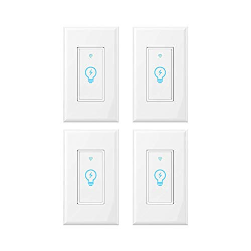 Smart Light Switch WiFi Wall Touch Switch Requires Neutral Wire Compatible with Alexa and Google Assistant Control Your Fixtures From Anywhere Alexa Switch 4 Pack No Hub Required 3801 KULED Smart Light Switch WiFi Wall Touch Switch Requires Neutral Wire Compatible with Alexa and Google Assistant Control Your Fixtures From Anywhere Alexa Switch 4 Pack No Hub Required 3801 KULED