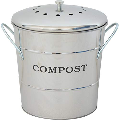 RYSOMTA Stainless Steel Compost Bin for Kitchen13 Gallon Compost Kitchen Pail  Includes 1 Inner Bucket Liner