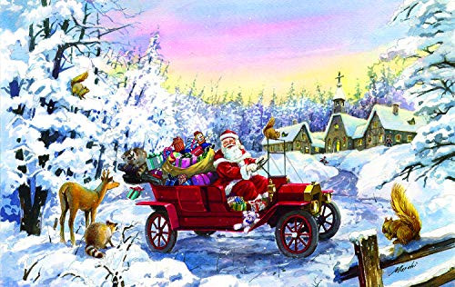 SUNSOUT INC Thoroughly Modern Santa 550 pc Jigsaw Puzzle