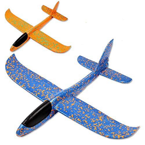 SEAFOND Airplanes Foam Airplane Manual Throwing Glider Plane Outdoor Sports Toys for Challenging Flying Gliders for Kids Great Gift for Boys  Girls 2Pcs 145inch