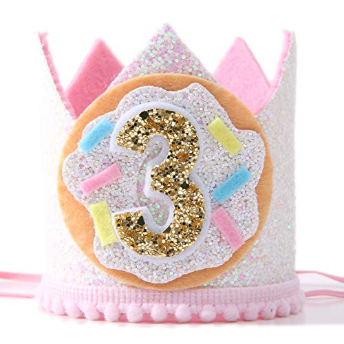 Third Birthday Hat for Donut Party Donut 3rd Birthday Crown for Photo Booth Props and Backdrop Cake Smash Best Donut Party Supplies for Kids Third Birthday Hat for Donut Party Donut 3rd Birthday Crown for Photo Booth Props and Backdrop Cake Smash Best Donut Party Supplies for Kids