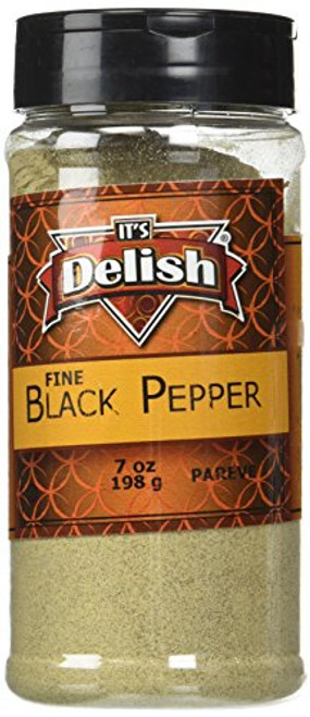 Black Pepper by Its Delish Fine ground 7 oz Medium Jar