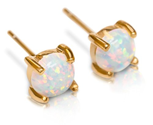 Stud Earrings Opal Studs 14k Gold Dipped 3mm 6mm Tiny White Round Fire Opals Studs Womens Stainless Steel Earring Pair Celebrity Approved Stud Earrings Opal Studs 14k Gold Dipped 3mm 6mm Tiny White Round Fire Opals Studs Womens Stainless Steel Earring Pair Celebrity Approved
