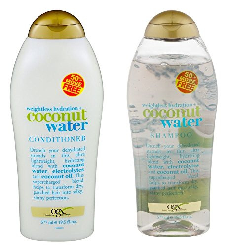 OGX Organix weightless hydration COCONUT WATER SHAMPOO  CONDITIONER Set 195 Oz ea