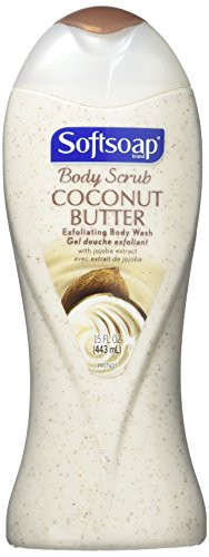2 pack of Softsoap Body Scrub Coconut Butter Exfoliating Body Wash with Jojoba Extract 15 oz ea