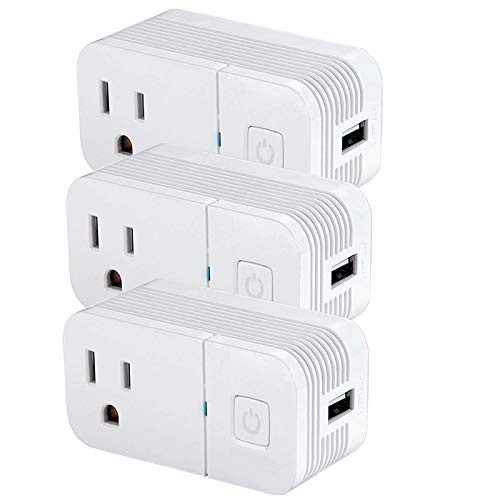 Smart Plug with USB Charging Port BIFANS Wifi Mini Socket Outlet Works with Google Home Alexa No Hub Required Wireless Control Your Devices from Anywhere Timing Function For Smart Phone 3Packs