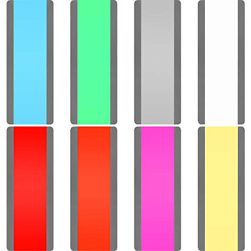 Hestya 16 Pieces Large Guided Reading Strips Colored Highlighter Bookmarks Plastic Reading Overlays for Kids Learning Supply, 8 Colors