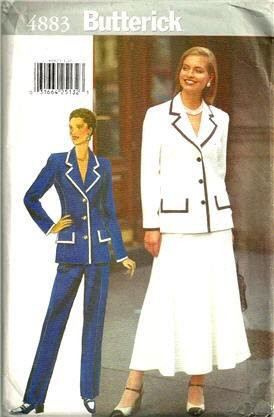 Butterick Sewing Pattern 4883 Misses' Jacket, Skirt & Pants, Size 18 20 22