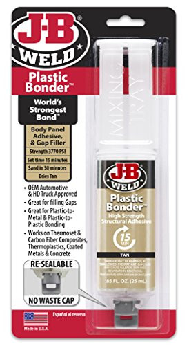 JB Weld 50133 Plastic Bonder Structural Adhesive Syringe  Tan  25 ml