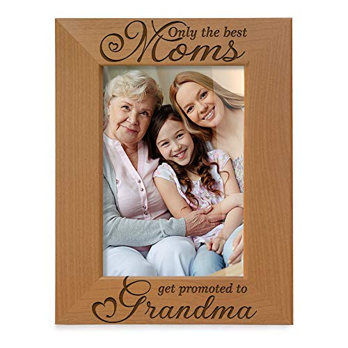 KATE POSH Only The Best Moms get Promoted to Grandma Engraved Natural Wood Picture Frame Best Mom Ever First Grandchild Birthday Grandparents Day 5x7 Vertical KATE POSH Only The Best Moms get Promoted to Grandma Engraved Natural Wood Picture Frame Best Mom Ever First Grandchild Birthday Grandparents Day 5x7 Vertical