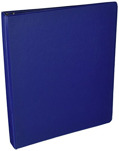 Business Source 1Inch Vinyl Round Ring Binder  Dark Blue 09975