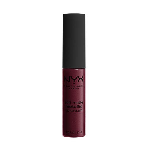 NYX PROFESSIONAL MAKEUP Soft Matte Metallic Lip Cream Liquid Lipstick  Copenhagen Matte Rich Plum