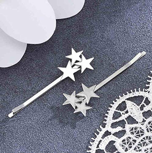 Yalice Star Hair Barrette Simple Bobby Pins Hair Clips Metal Hair Accessories for Women and Girls 2Pcs Silver Yalice Star Hair Barrette Simple Bobby Pins Hair Clips Metal Hair Accessories for Women and Girls 2Pcs Silver