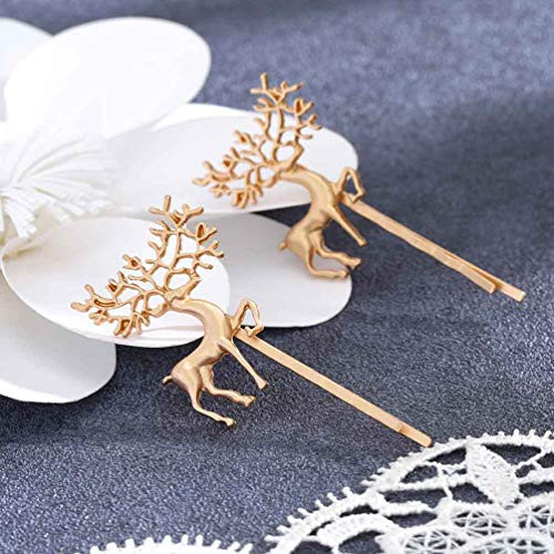 Yalice Elk Hair Barrette Gold Animal Bobby Pins Hair Clips Metal Hair Accessories for Women and Girls 2Pcs Yalice Elk Hair Barrette Gold Animal Bobby Pins Hair Clips Metal Hair Accessories for Women and Girls 2Pcs