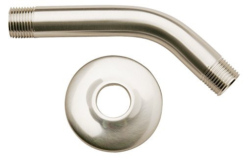 Keeney PP825-10BN Plumb Pak Shower Arm With Flange, 1/2 In Ips X 6 In L, Brushed Nickel